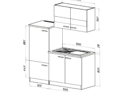 Sale Respekta Miniküche KB160ESG 160 cm -Eiche Sonoma Sägerau Nachbildung Grau