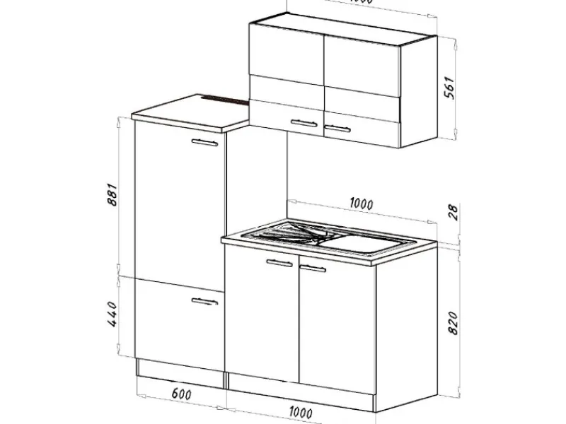 Respekta Pantryküchen|Miniküchen<Miniküche KB160ESRMI 160 cm -Eiche Sonoma Nachbildung Mikrowelle