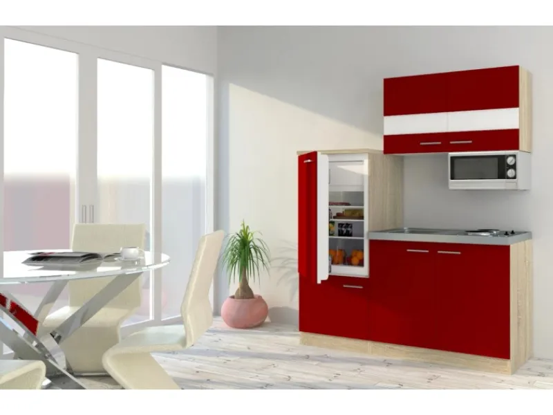 Respekta Pantryküchen|Miniküchen<Miniküche KB160ESRMI 160 cm -Eiche Sonoma Nachbildung Mikrowelle