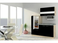 Respekta Miniküche KB160ESSMI 160 cm -Eiche Sonoma Nachbildung Mikrowelle< Single-Küchen|Miniküchen