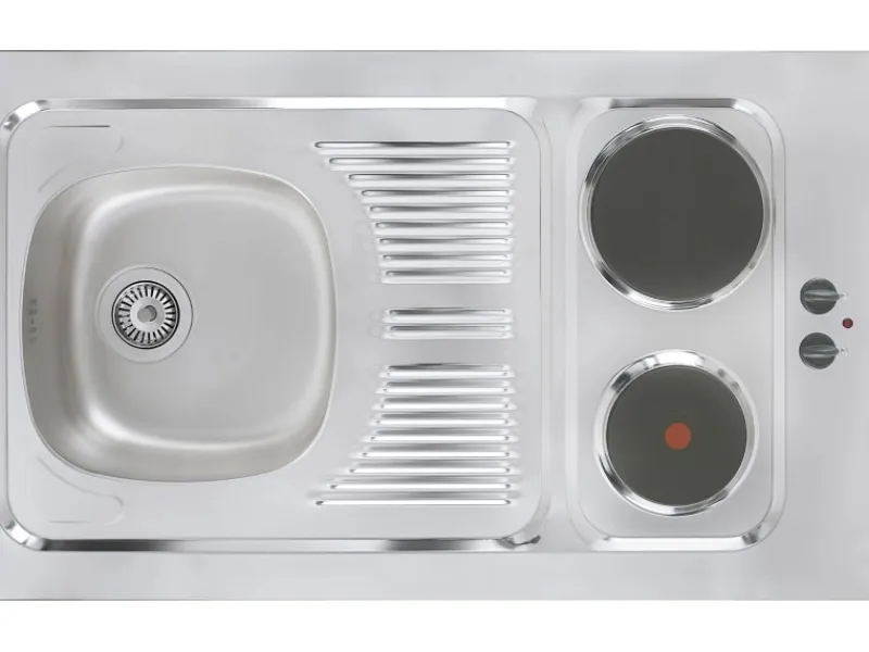 Respekta Miniküche MK100ESG 100 cm -Eiche Sägerau Nachbildung< Pantryküchen|Miniküchen