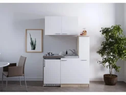 Respekta Miniküche MK130ESWOSC 130 cm -Eiche Sägerau Nachbildung< Pantryküchen|Miniküchen