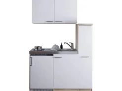 Respekta Miniküche MK130ESWOSC 130 cm -Eiche Sägerau Nachbildung< Pantryküchen|Miniküchen