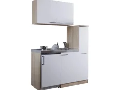 Respekta Miniküche MK130ESWOSC 130 cm -Eiche Sägerau Nachbildung< Pantryküchen|Miniküchen