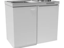 Respekta Miniküche Pantry 100S 100 cm Weiß< Winkelküchen|Single-Küchen