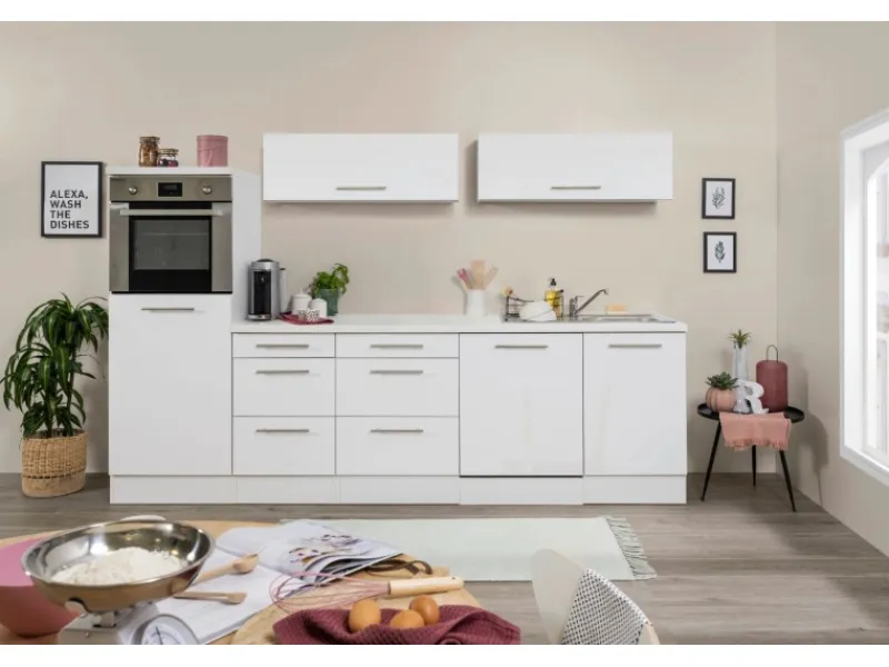 Respekta Premium Inselhauben|Kücheninseln<Inselküche 280 cm Weiß Hochglanz