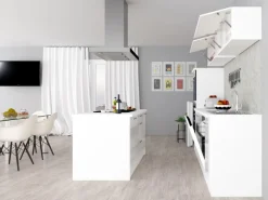 Respekta Premium Inselhauben|Kücheninseln<Inselküche 280 cm Weiß Hochglanz