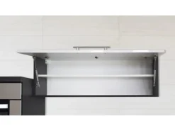 Discount Respekta Premium Inselküche 280 cm -Weiß Schwarz Hochglanz