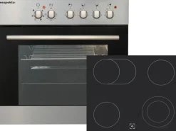 Discount Respekta Premium Küchenzeile 210 cm Weiß Hochglanz-Eiche Grau mit 60 l Ofen