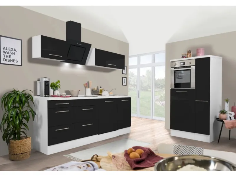 Respekta Premium Kochfelder<Küchenzeile 310 cm Hochbau -Weiß