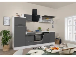 Respekta Premium Kochfelder|Kühlschränke<Küchenzeile 280 cm -Weiß