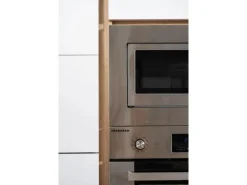 Respekta Premium Kochfelder|Kühlschränke<Küchenzeile Grifflos 395 cm -Eiche Sägerau