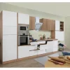 Sale Respekta Premium Küchenzeile GLRP445HESWGKEOES Grifflos 445 cm Weiß Eiche NB
