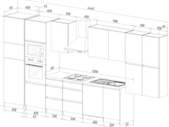 Sale Respekta Premium Küchenzeile GLRP445HESWGKEOES Grifflos 445 cm Weiß Eiche NB