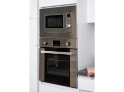 Respekta Premium Küchenzeile Grifflos 435 cm Grau Hochglanz-Weiß< Kochfelder|Kühlschränke