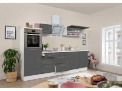 Respekta Premium Kochfelder<Küchenzeile 280 cm Hochbau -Weiß