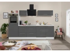 Respekta Premium Kochfelder<Küchenzeile 280 cm Hochbau -Weiß
