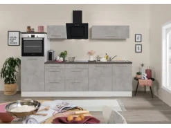 Sale Respekta Premium Küchenzeile Amanda 280 cm  Beton-Optik-Weiß