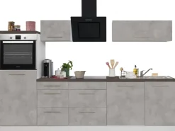 Sale Respekta Premium Küchenzeile Amanda 280 cm  Beton-Optik-Weiß