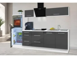 Respekta Premium Kochfelder<Küchenzeile 270 cm Hochbau -Weiß