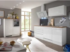 Respekta Premium Küchenzeile BERP320HWWC 320 cm Weiß Hochglanz< Winkelküchen|Einbauküchen