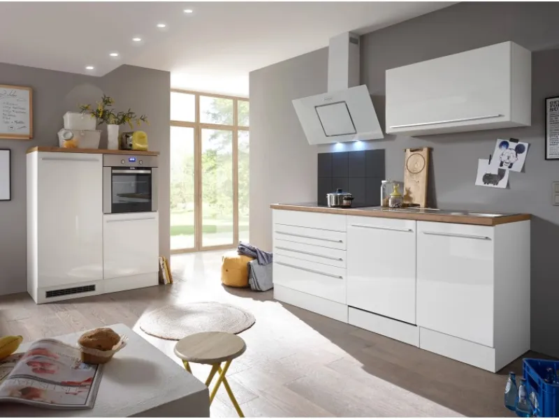 Respekta Premium Küchenzeile BERP320HWWC 320 cm Weiß Hochglanz< Winkelküchen|Einbauküchen