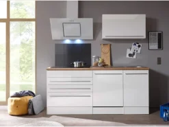 Respekta Premium Küchenzeile BERP320HWWC 320 cm Weiß Hochglanz< Winkelküchen|Einbauküchen