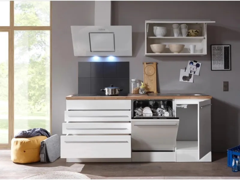 Respekta Premium Küchenzeile BERP320HWWC 320 cm Weiß Hochglanz< Winkelküchen|Einbauküchen