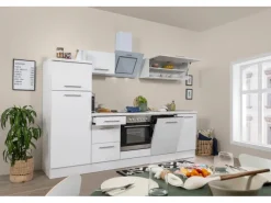 New Respekta Premium Küchenzeile 280 cm Weiß Hochglanz Hochglanz Weiß