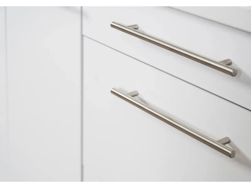 Outlet Respekta Premium Küchenzeile 220 cm Weiß Hochglanz-Eiche Grau Hochglanz Weiß