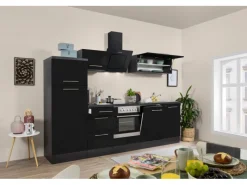 Respekta Premium Kühlschränke|Einbauküchen<Küchenzeile 280 cm -Eiche Grau