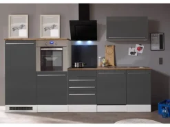 Respekta Premium Winkelküchen|Einbauküchen<Küchenzeile BERP290HWGC 290 cm -Weiß
