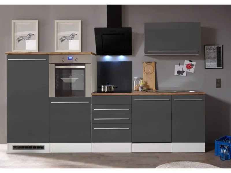 Respekta Premium Winkelküchen|Einbauküchen<Küchenzeile BERP290HWGC 290 cm -Weiß