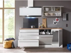 Respekta Premium Küchenzeile 320 cm Weiß Hochglanz< Winkelküchen|Einbauküchen