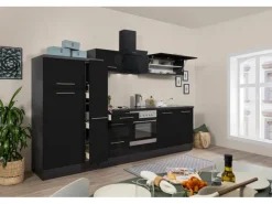 Respekta Premium Küchenzeile 300 cm -Eiche Grau< Kühlschränke|Kochfelder