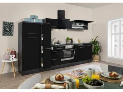 Respekta Premium Kühlschränke|Einbauküchen<Küchenzeile 310 cm -Eiche Grau