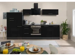 Respekta Premium Kühlschränke|Einbauküchen<Küchenzeile 310 cm -Eiche Grau