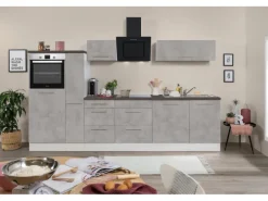 Hot Respekta Premium Küchenzeile Amanda 310 cm  Beton-Optik-Weiß