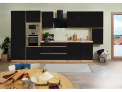 Respekta Premium Küchenzeile Grifflos 395 cm -Eiche Sägerau< Winkelküchen