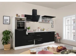 Respekta Premium Küchenzeile 280 cm Hochbau -Weiß< Kochfelder|Kühlschränke