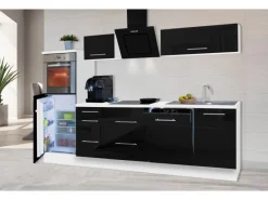 Respekta Premium Küchenzeile 280 cm Hochbau -Weiß< Kochfelder|Kühlschränke