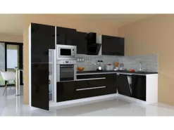 Respekta Premium Winkelküchen|Kühlschränke<Winkelküche Grifflos 345 cm -Weiß