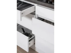 Respekta Premium Winkelküchen|Kühlschränke<Winkelküche Grifflos 345 cm -Weiß
