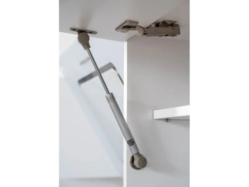 Clearance Respekta Premium Winkelküche 260 x 200 cm -Weiß Grau Hochglanz