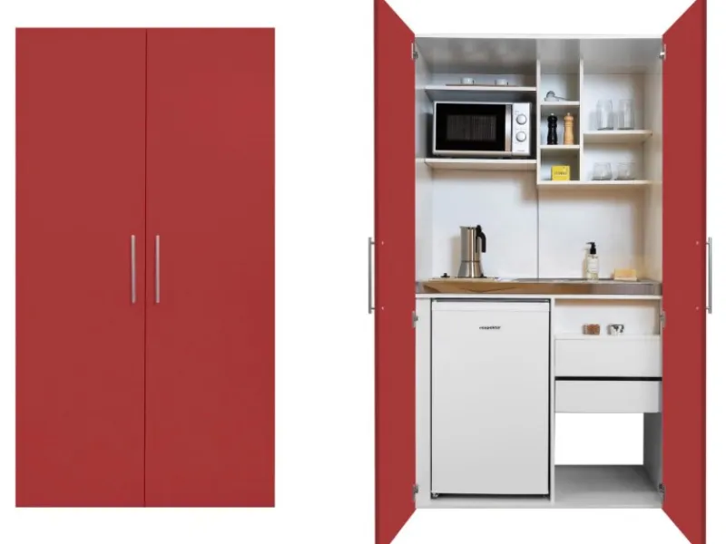 Hot Respekta Schrankküche SKWGMIC reversibel -Weiß Grau