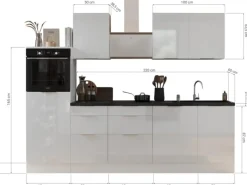 Clearance Respekta Selection Küchenzeile Elisabeth RS280HGAH 280 cm Artisan Eiche Nb.-Grau