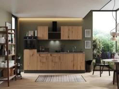 Clearance Respekta Selection Küchenzeile Elisabeth RS280HGAH 280 cm Artisan Eiche Nb.-Grau