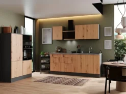 Respekta Selection Küchenzeile Elisabeth RS340HGAH 340 cm Artisan Eiche Nb.-Grau< Winkelküchen