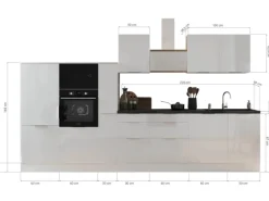 Respekta Kühlschränke|Winkelküchen<Selection Küchenzeile Elisabeth RS370HGGH 370 cm Grau