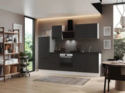 Respekta Selection Küchenzeile Elisabeth RS280WGH 280 cm Grau-Weiß< Kühlschränke|Winkelküchen